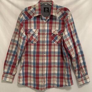 SQ Comfort Wash Men’s XL Pearl Snap Shirt Plaid Long Sleeve Western Casual